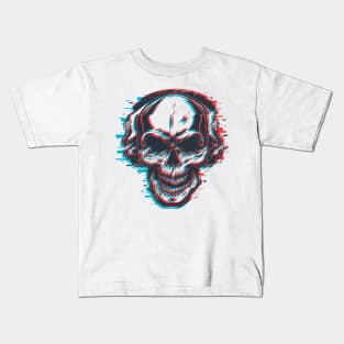skull with headphones Kids T-Shirt